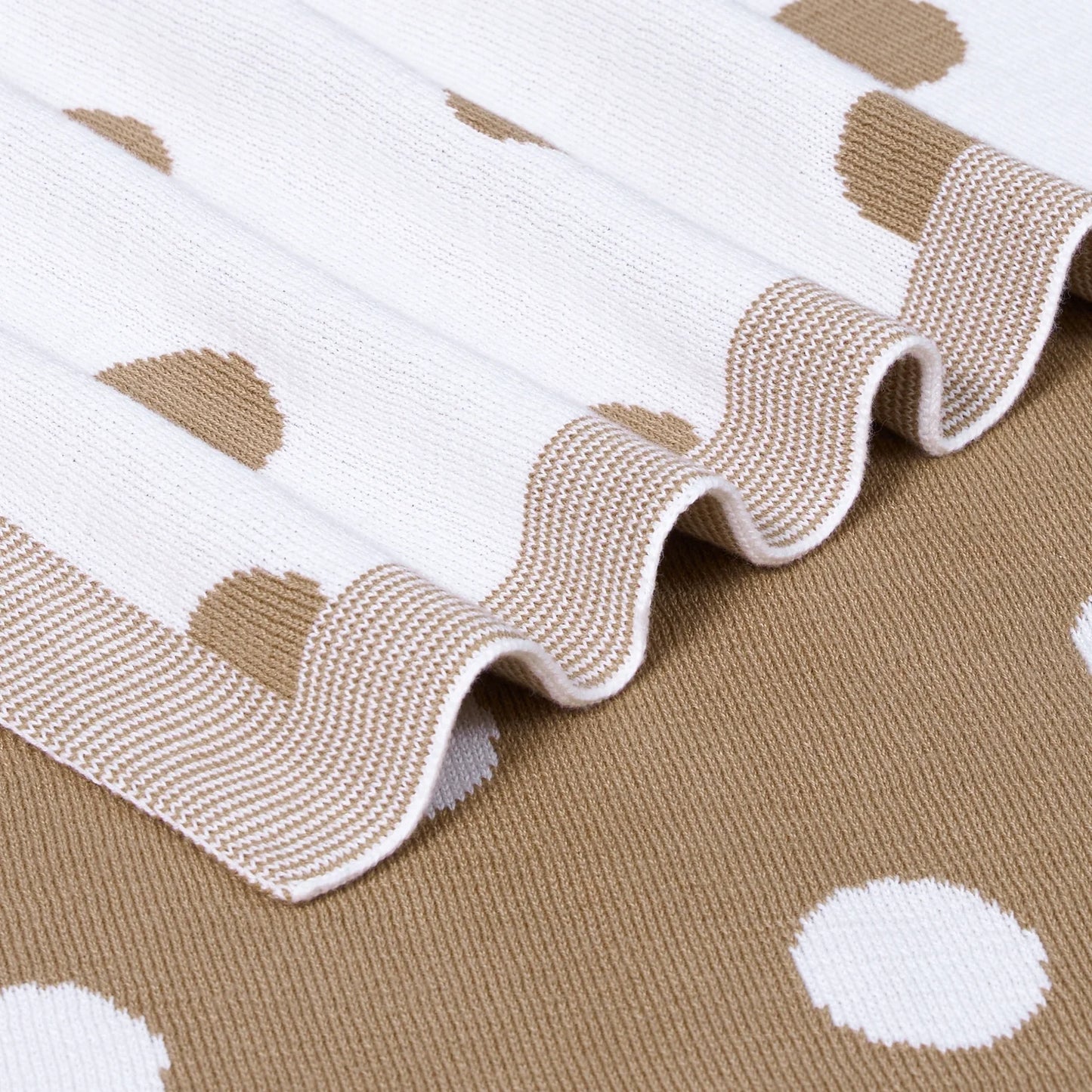 Baby Mocha Polkadot Jacquard Knit Blanket