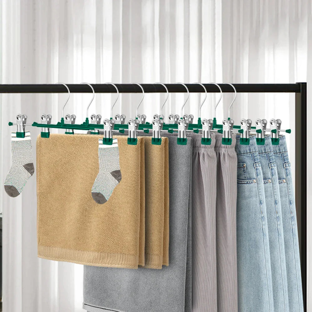 Stainless Steel Clothes Drying Rack for Wardrobe Home Use Skirt Clips Seamless Pants Hanger Hanging Underwear Storage Organizer