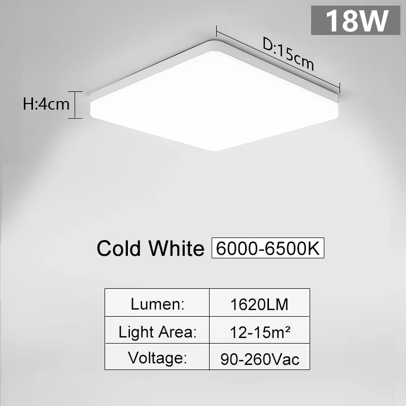 MARPOU Square Led ceiling lamp bedroom lighting Neutral white cold white warm white 48W 36W 24W 18W led ceiling light room