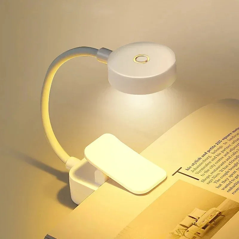 Mini Clip Book Lamp LED Table Lamp Eye Protection 3 Colors Battery Powered Night Light Portable Bedside Student Reading Lamp