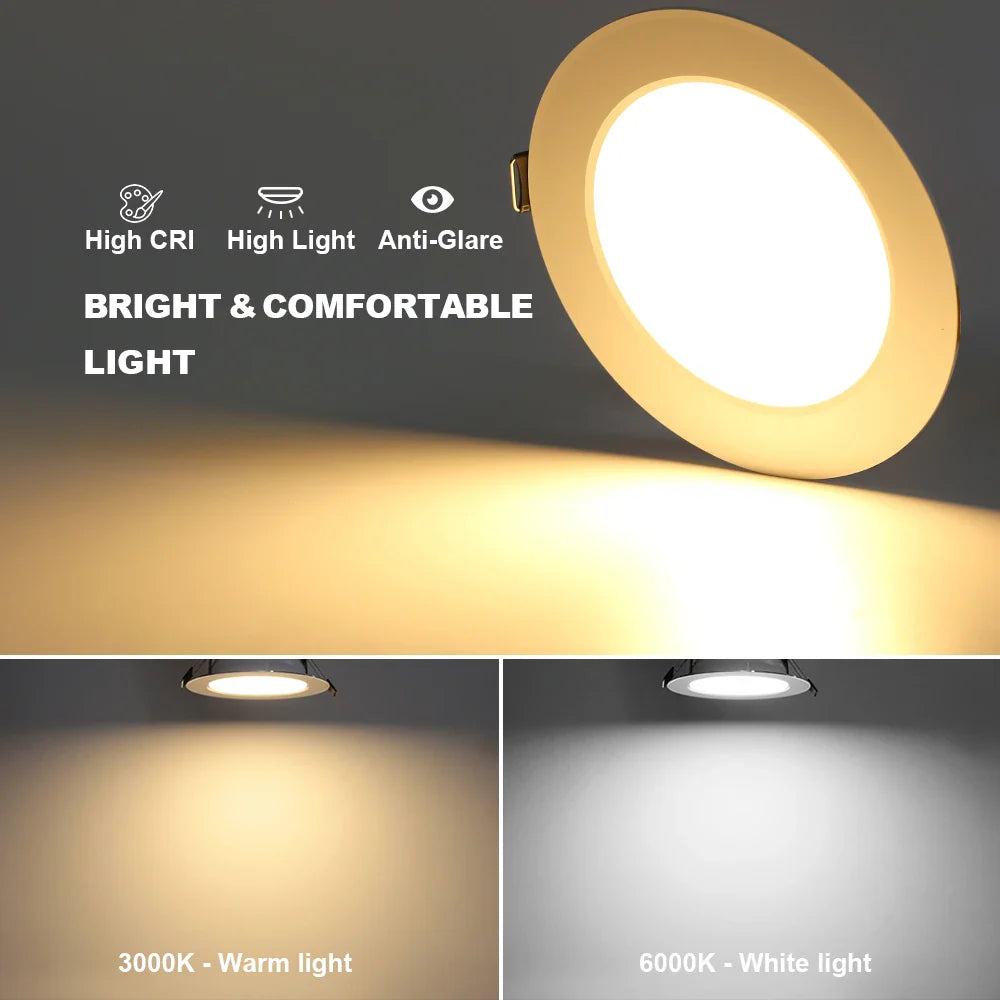 10Pack LED Downlight 220V Recessed Round Ceiling Dowm Light Bedroom Indoor Living Room For Home Decor Lighting LED Spot Lamp