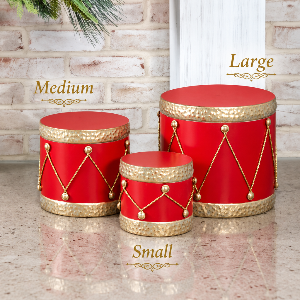 Red & Gold Drum Displayer, 3 Size Options