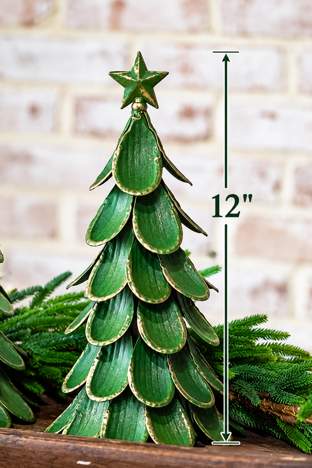 Metal Green Wash Tree Decor, 2 Size Options