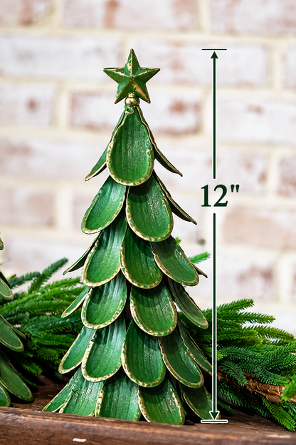 Metal Green Wash Tree Decor, 2 Size Options