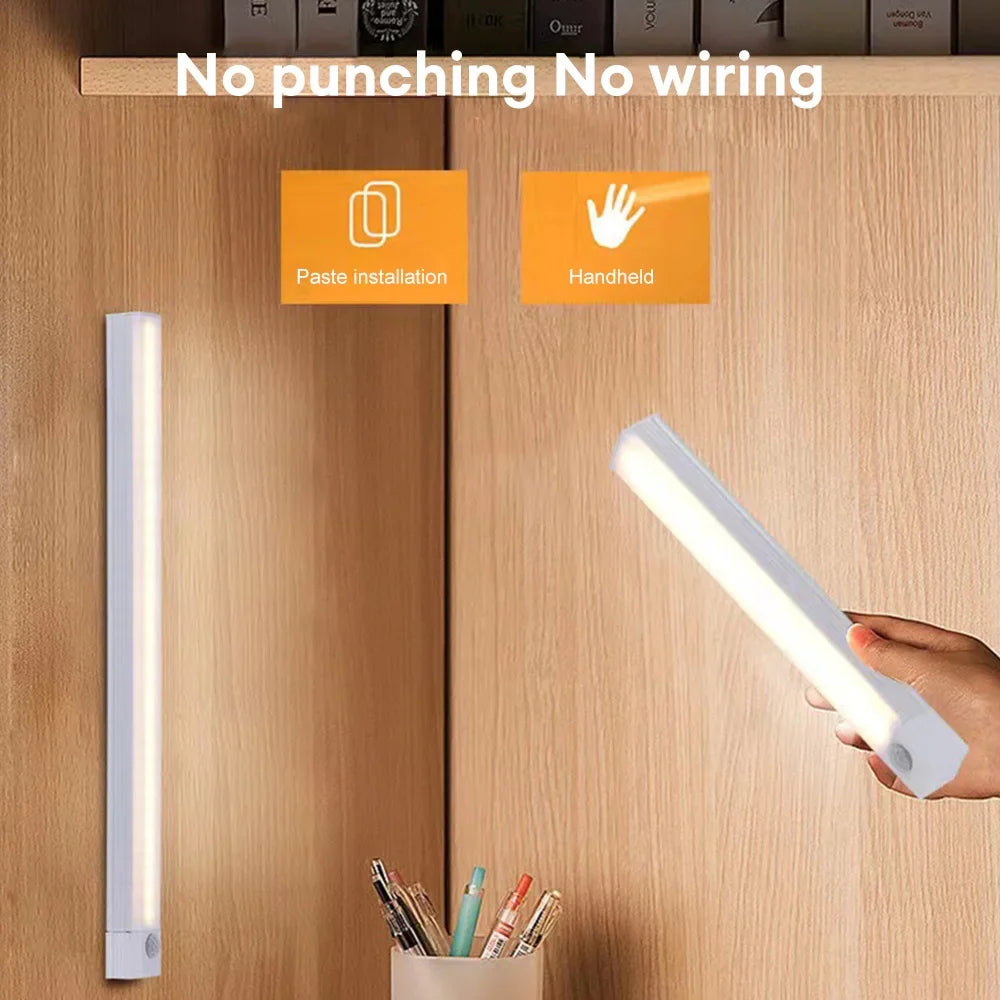 LED Bar Light Motion Sensor Night light Wireless Under Cabinet Lights For Kitchen Closet Cabinet Wardrobe Lighting Cabinet Light