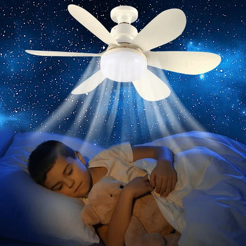 Ceiling Fan Lighting Dimmable Light Color Temperature Modern Ceiling Mount Remote Control Smart E27 Led Ceiling Fan Light