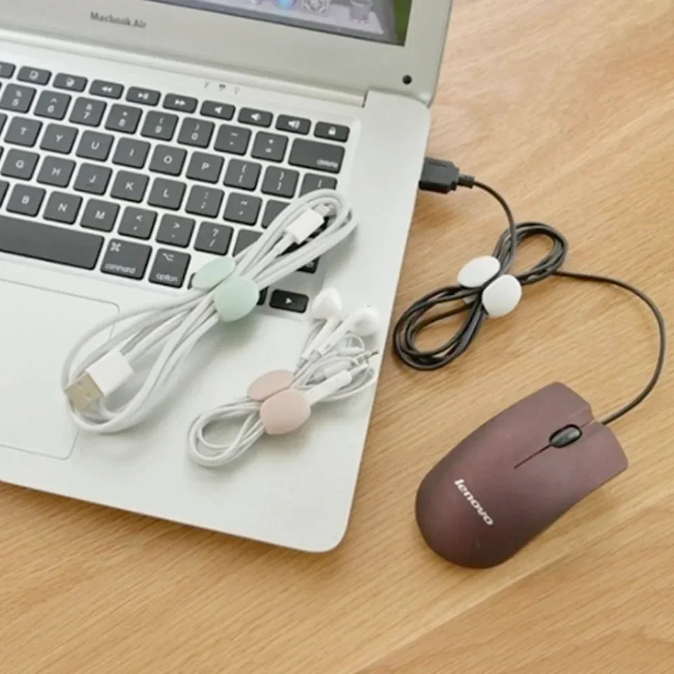 5/10/15/20PCS Cable Management Clips Adhesive Charging Wire Holders for Desk/Car/Travel (Anti-Tangle Design)