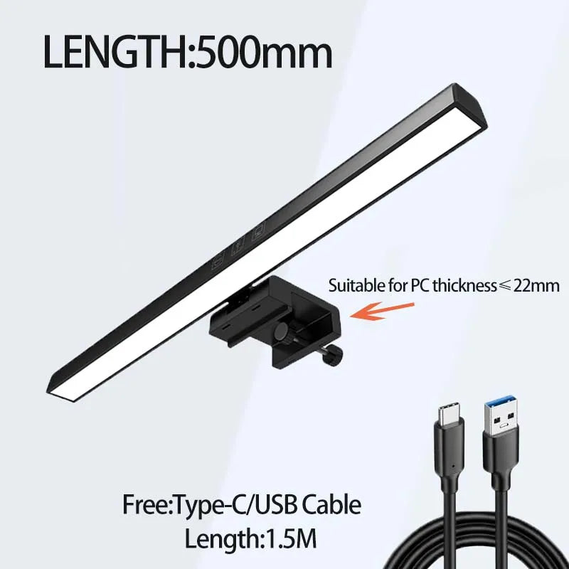 LED Monitor Light Bar Dimmable Night Light with 3 Colors Desk Lamp Learning Office Reading Eye Protection Screen Hanging Light