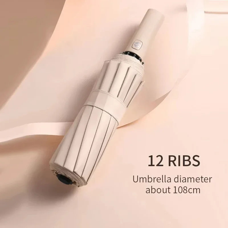 24 Bone Folding Umbrella Fully Automatic Double Bone SPF 50 UV Protection Rain Resistance Strong Wind Resitance Umbrella