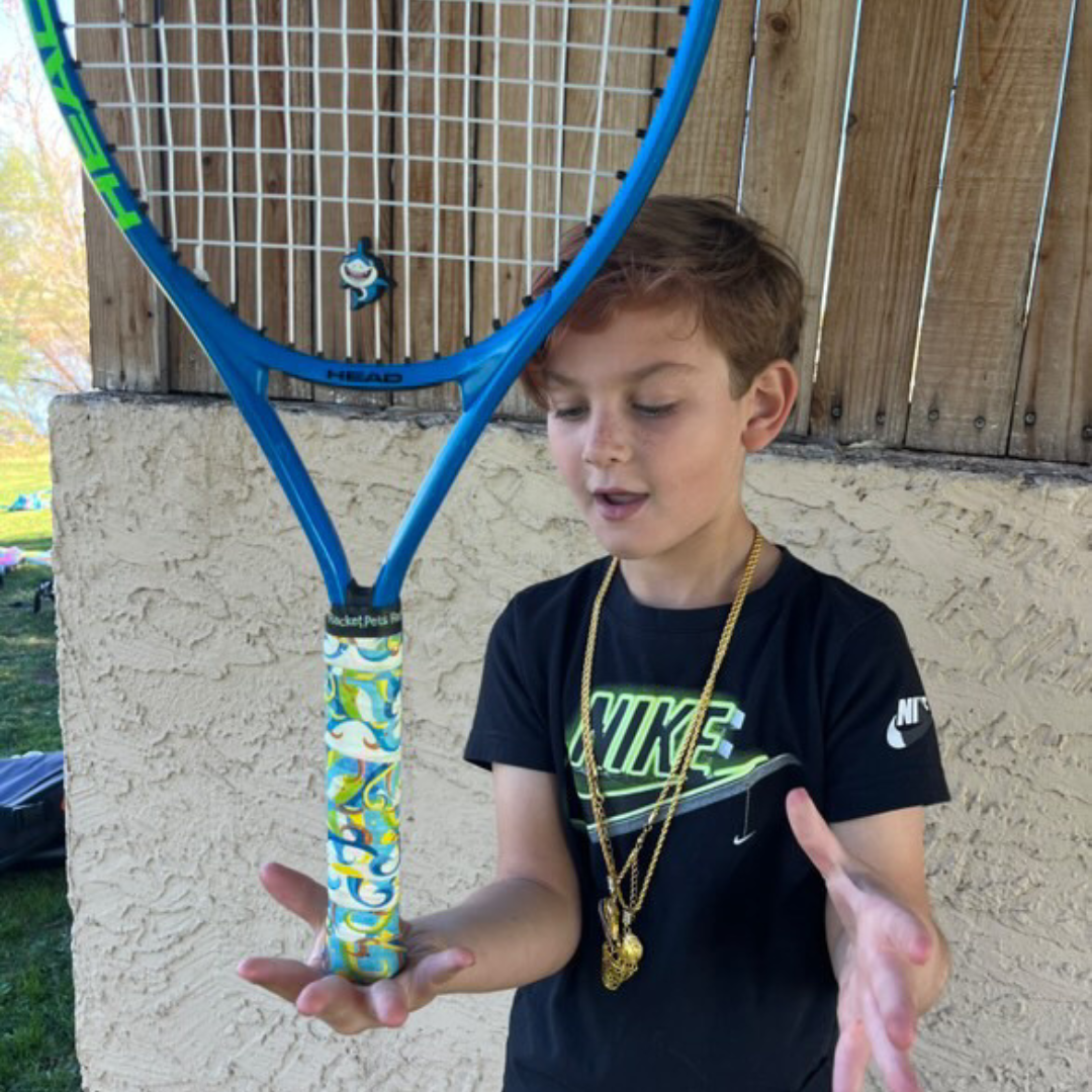 Shark Tennis Overgrip Tape and Matching Shock Absorbing Dampener for Tennis Racket