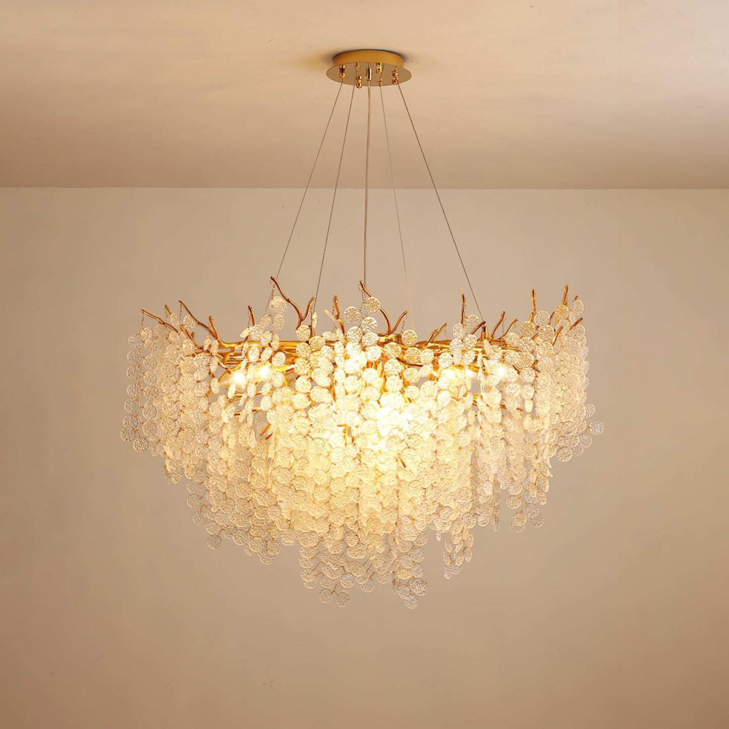 Shiro Noda Glass Coin Chandeliers
