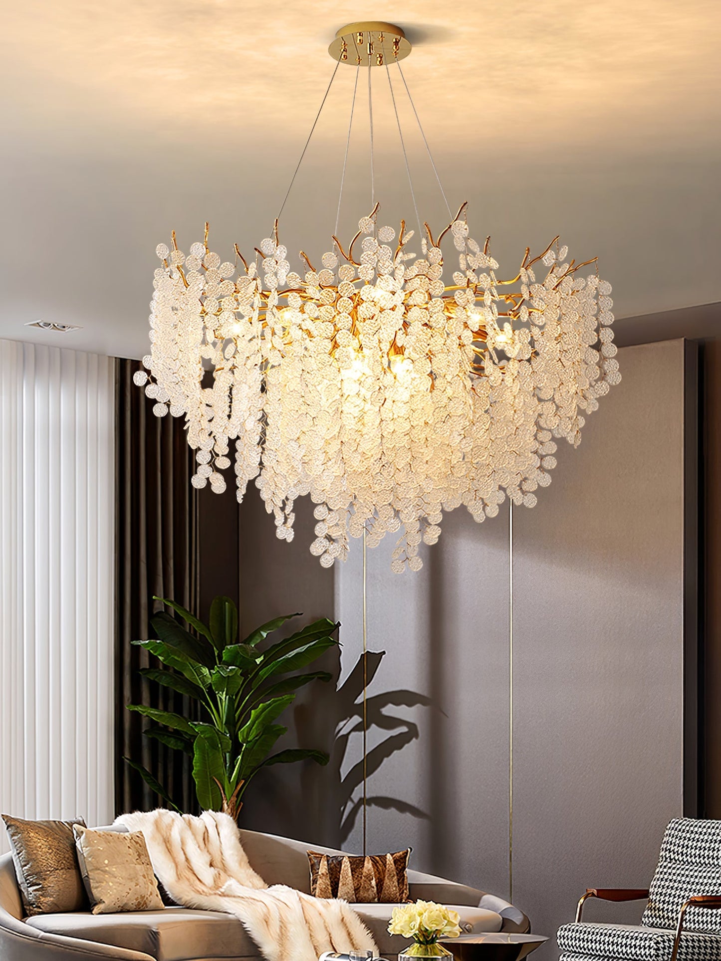 Shiro Noda Glass Coin Chandeliers