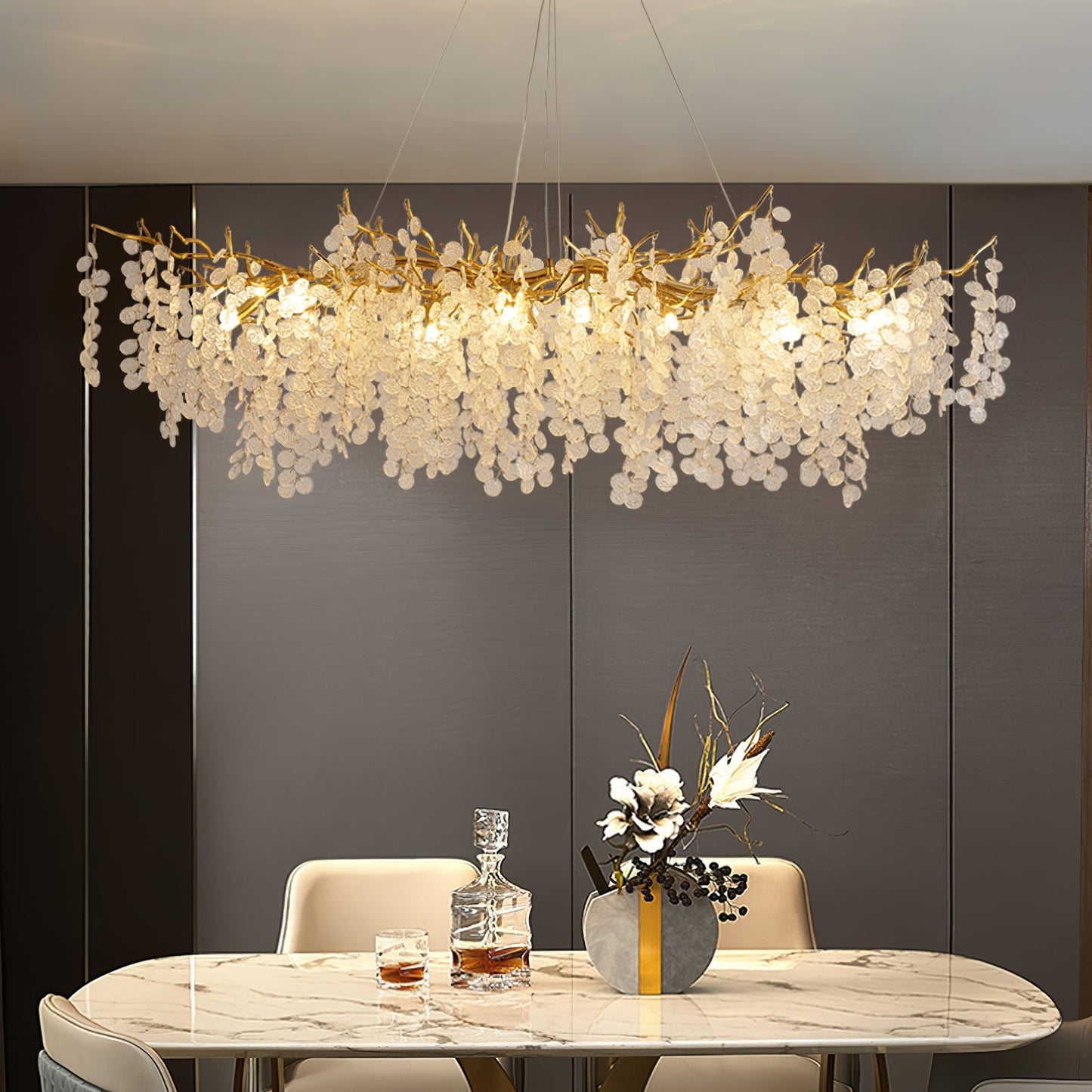 Shiro Noda Glass Coin Chandeliers