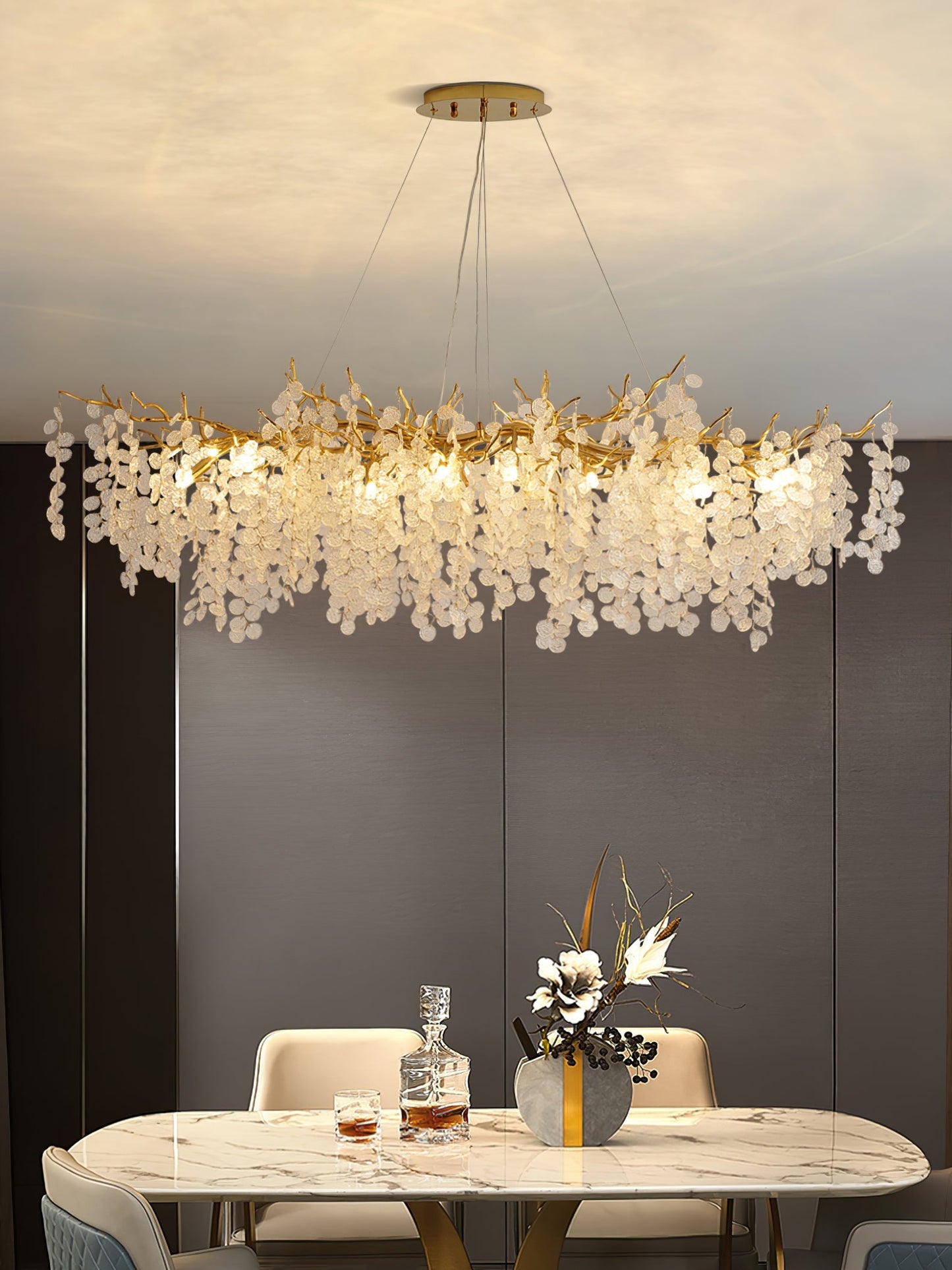 Shiro Noda Glass Coin Chandeliers