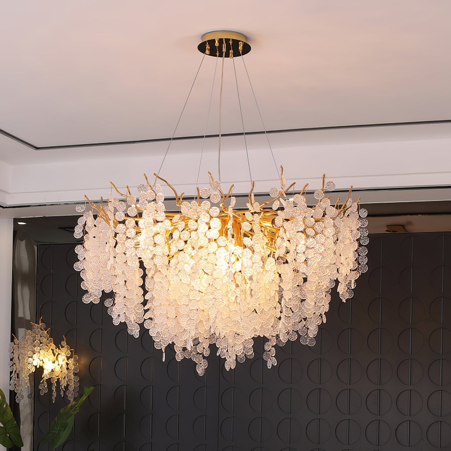 Shiro Noda Glass Coin Chandeliers