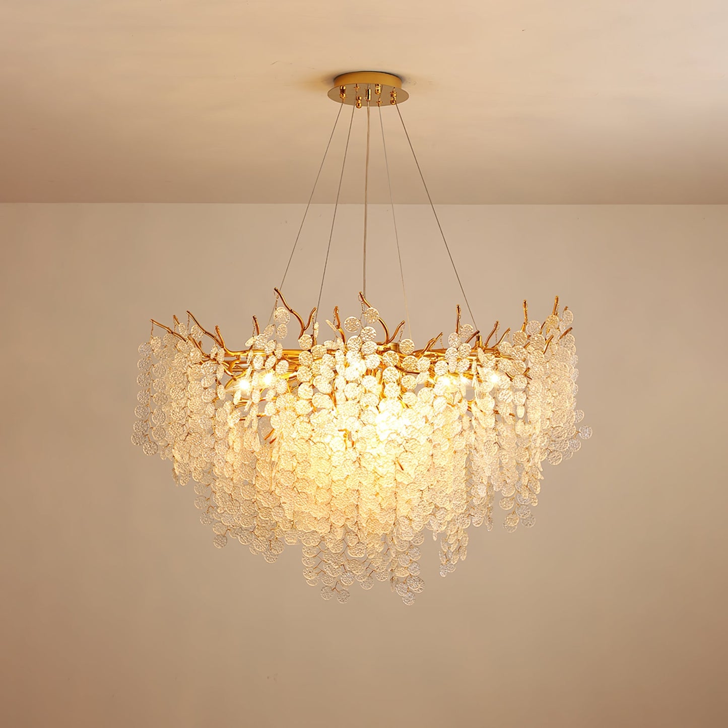 Shiro Noda Glass Coin Chandeliers