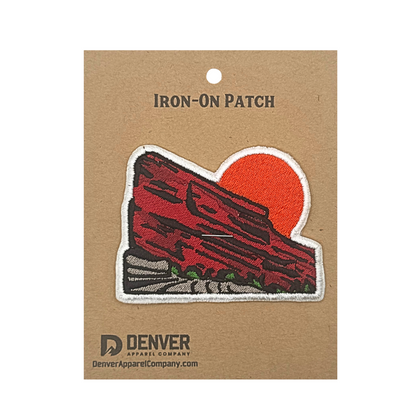 Red Rocks Embroidered Iron On Patch
