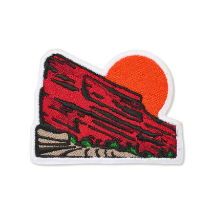 Red Rocks Embroidered Iron On Patch