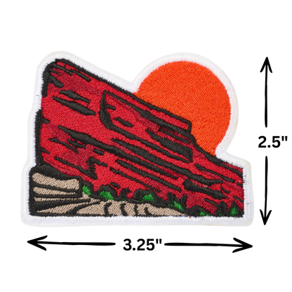 Red Rocks Embroidered Iron On Patch