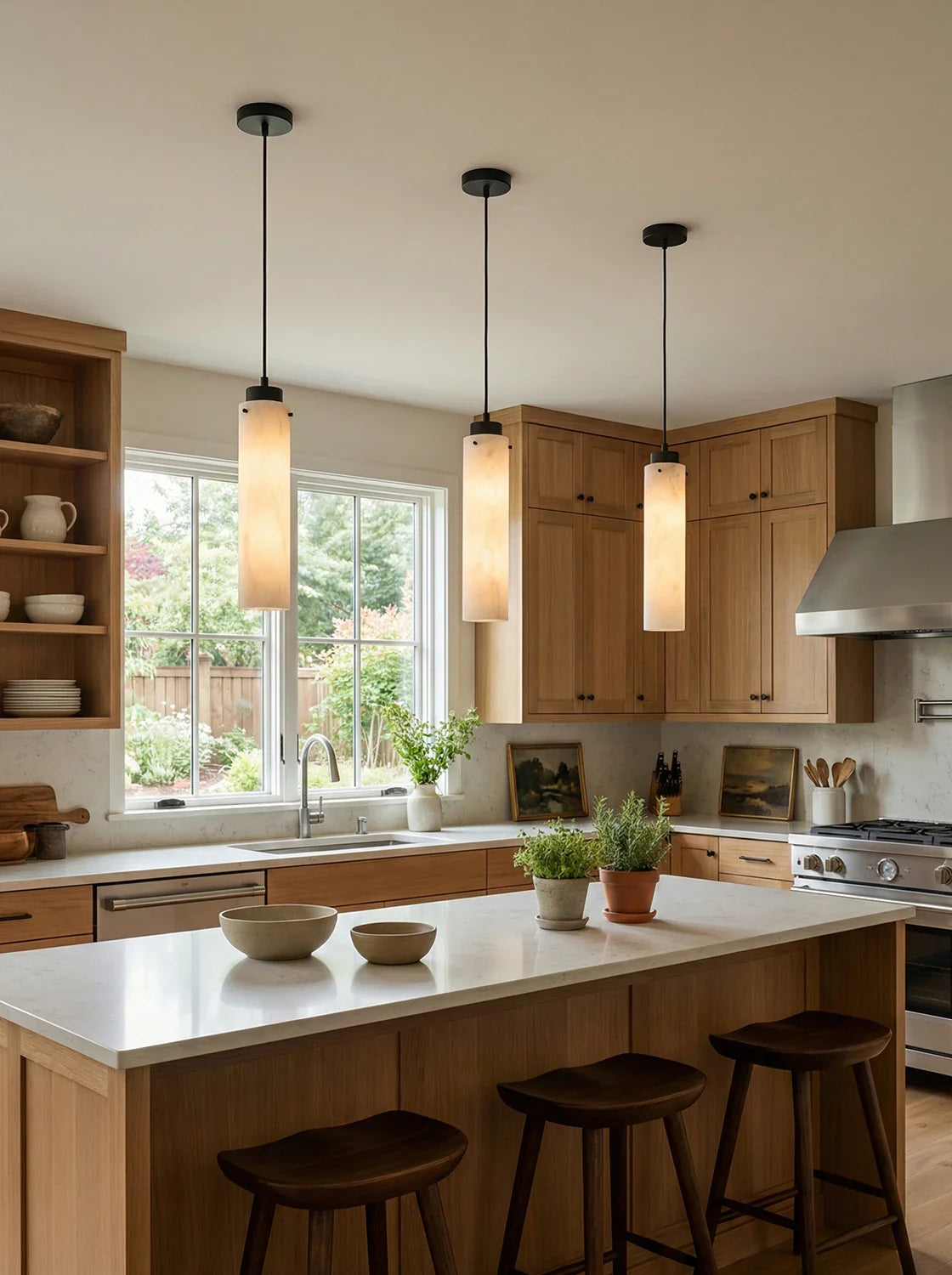 Simple Alabaster Pendant Lamp