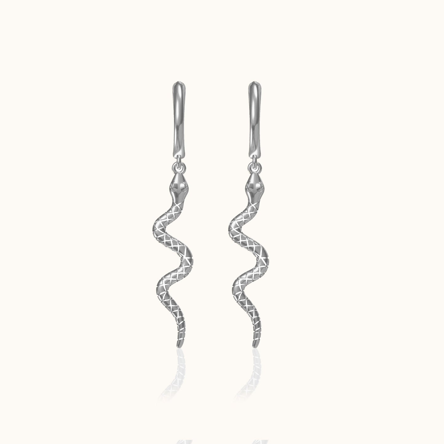 Snake Dangle Huggie Hoop Earrings