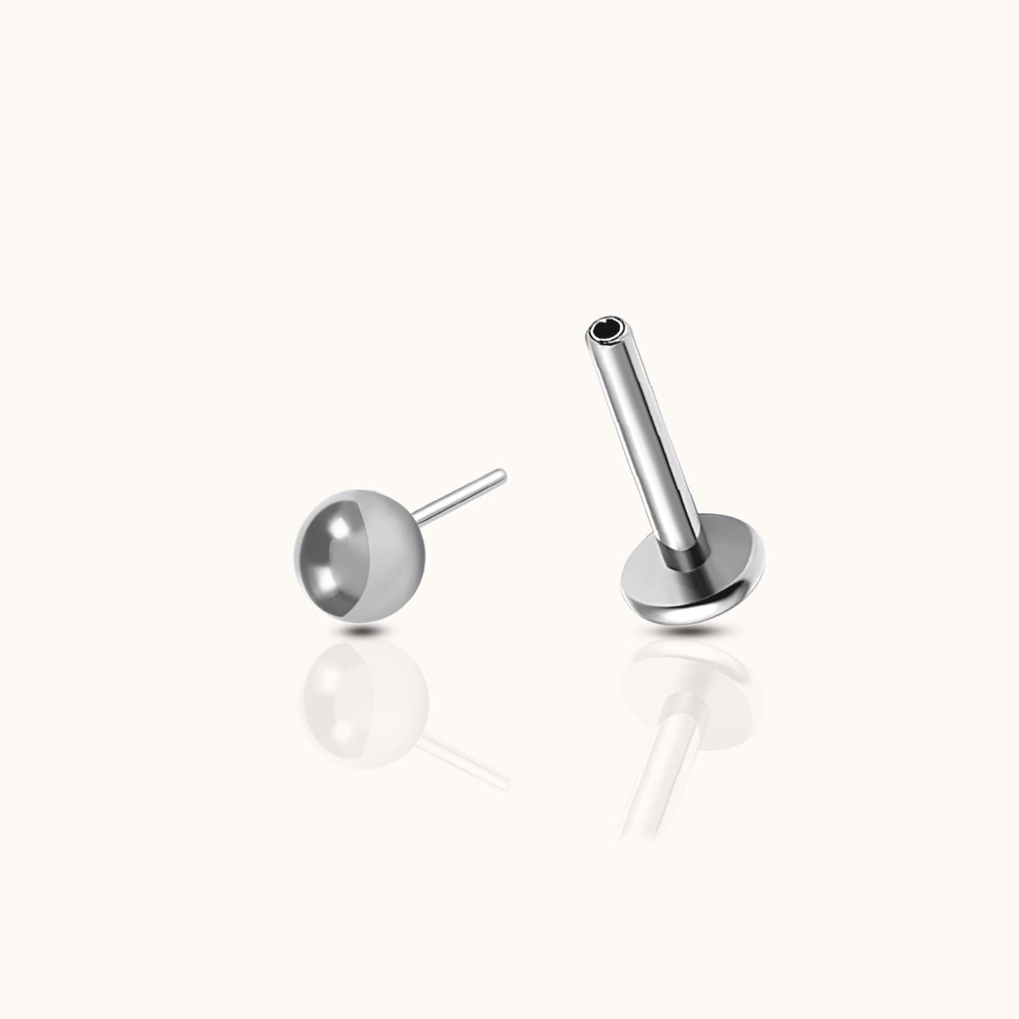 Ball Threadless Labret Flat Back Earring