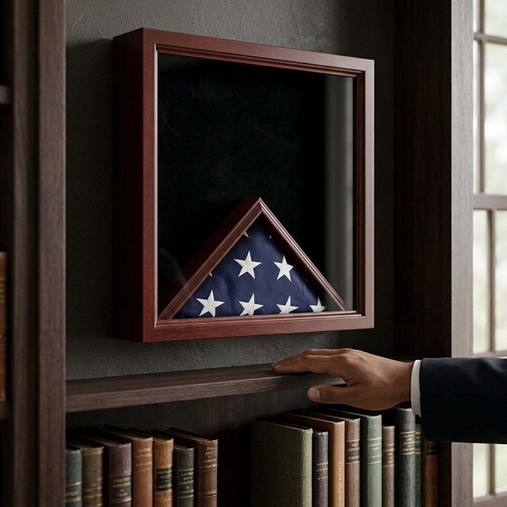 Casket Flag Case and Medal, Casket Medal Flag Display