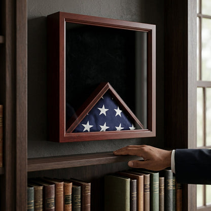 Flag Combination Medal Award Display Case - 4' x 6' Flag
