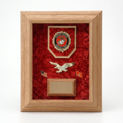 Deluxe Awards Display Case Tribute To Soldiers - Walnut