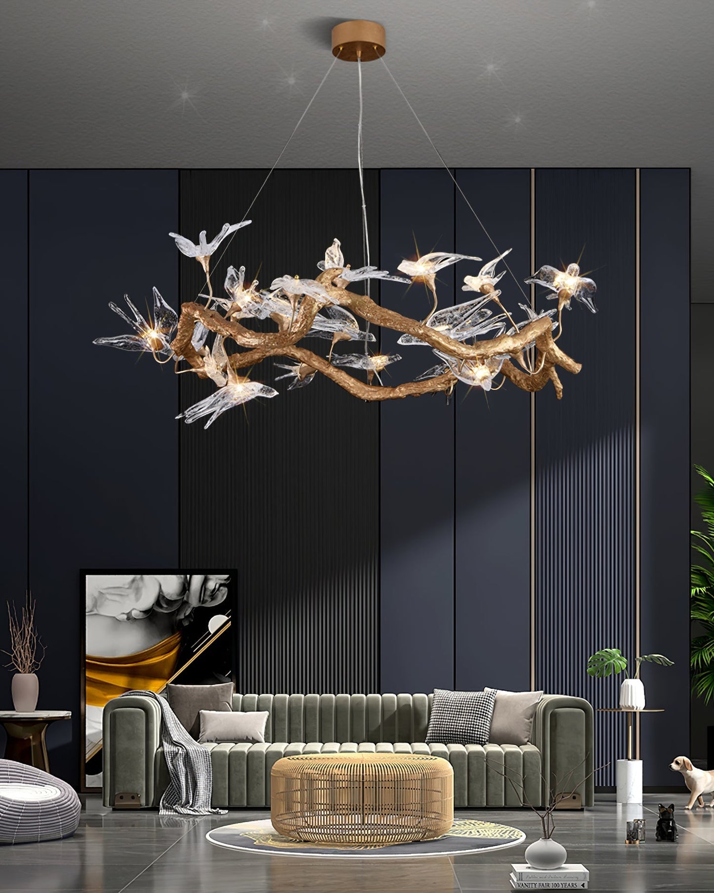 Glass Swallow Chandelier