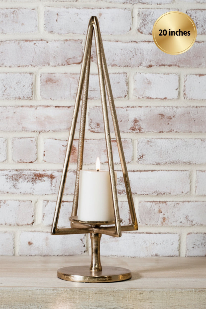 Gold Tree Pillar Holder , 2 Size Options