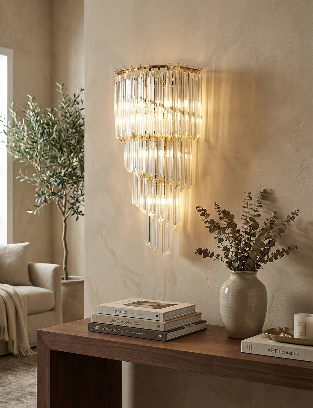 Tapered Alana Crystal Wall Lamp