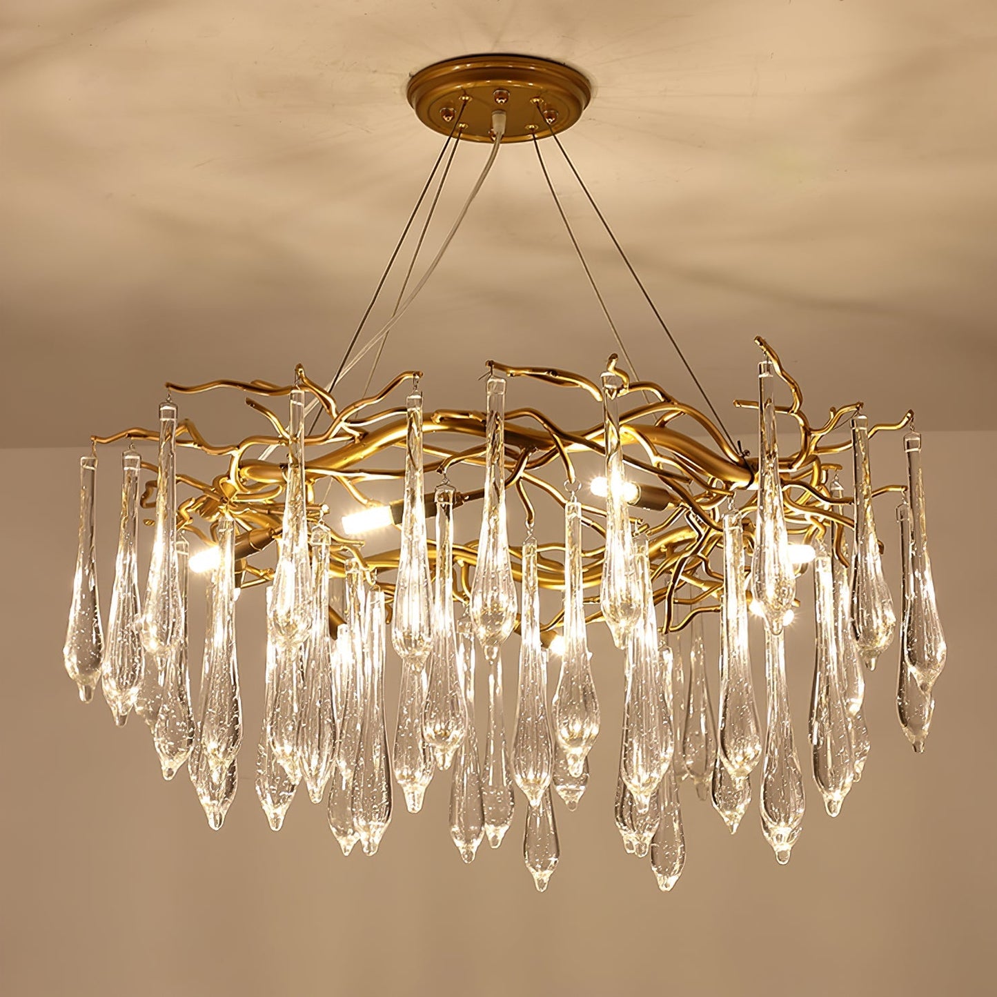 Teardrop Round Crystal Chandelier