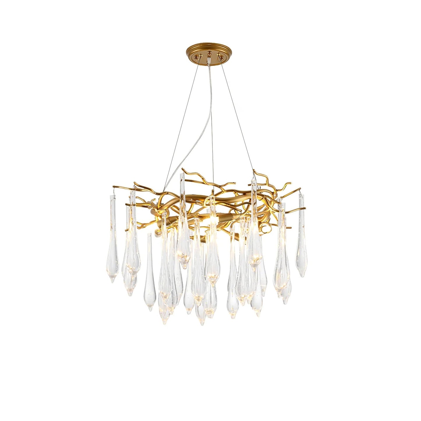 Teardrop Round Crystal Chandelier