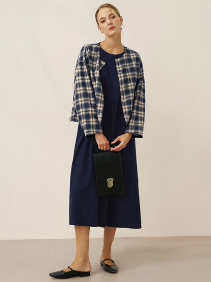 Tencel Linen Reversible Crew Neck Casual Jacket CHLOE