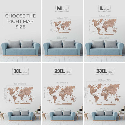 Bundle: Map, Flags Pins, Travel box
