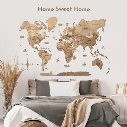 Wooden Map Quote Sign - Terra