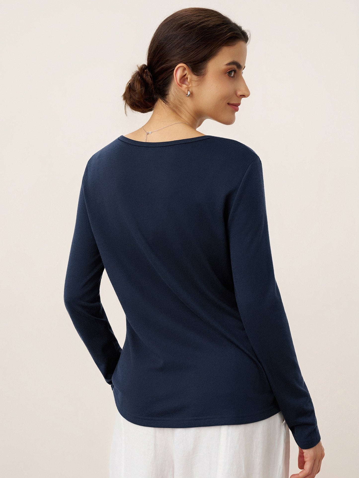 Cashmere-Blend Textured Pleated Shell Accent Stretch Top ZINNIA