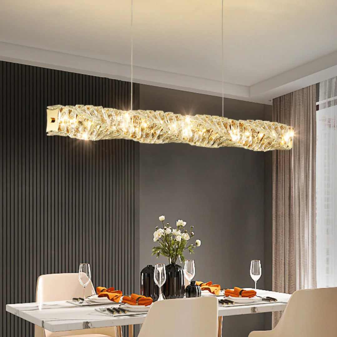 Twist Linear Crystal Chandelier