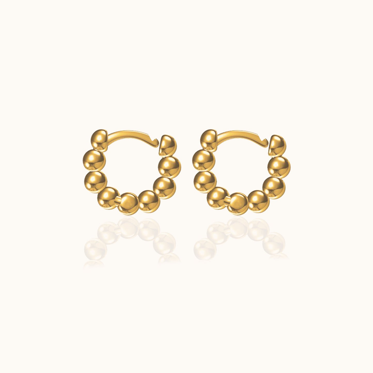 Thick Bead Hoop Earrings