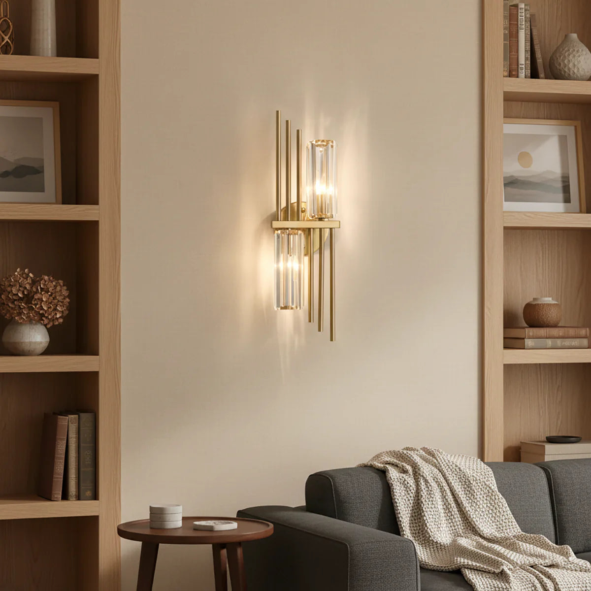 Three Crystal Wall Lamps