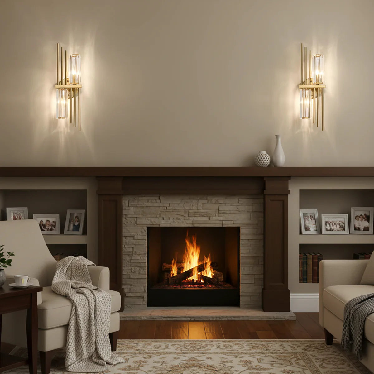 Three Crystal Wall Lamps