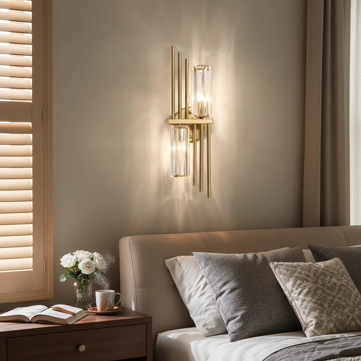 Three Crystal Wall Lamps