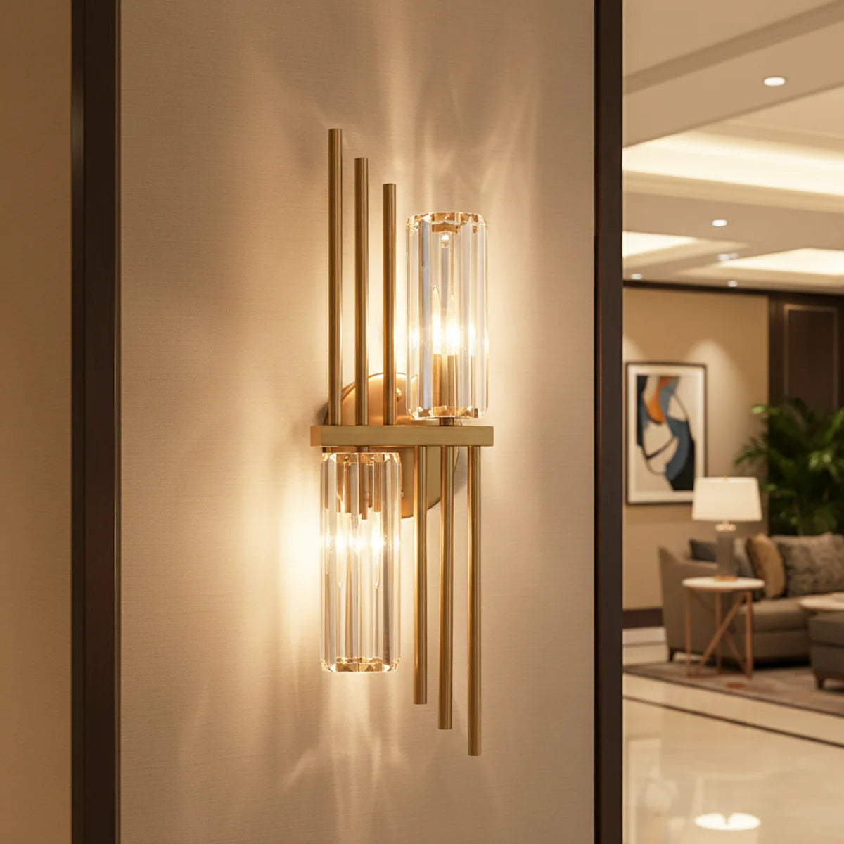 Three Crystal Wall Lamps