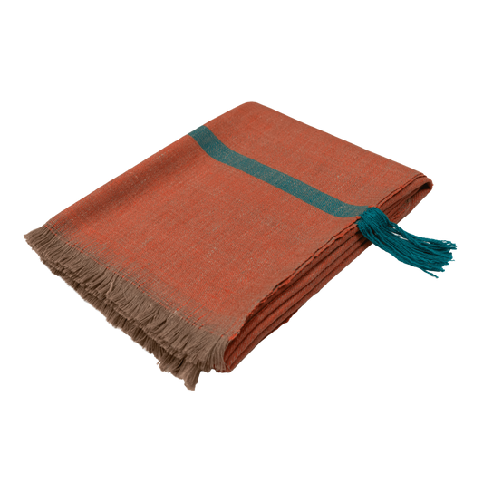 Handwoven Pashmina and Merino Wool Throw 46" × 75"