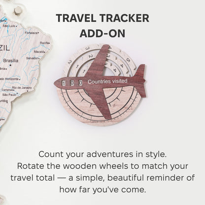 Travel Tracker 3D Wooden World Map – Cappuccino