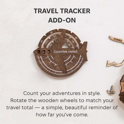 Travel Tracker 3D Wooden World Map – Dark Walnut 