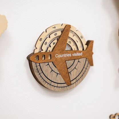 Travel Tracker 3D Wooden World Map – Multicolor