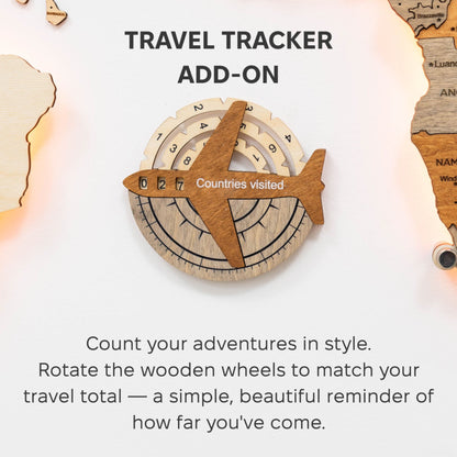 Travel Tracker 3D Wooden World Map – Multicolor