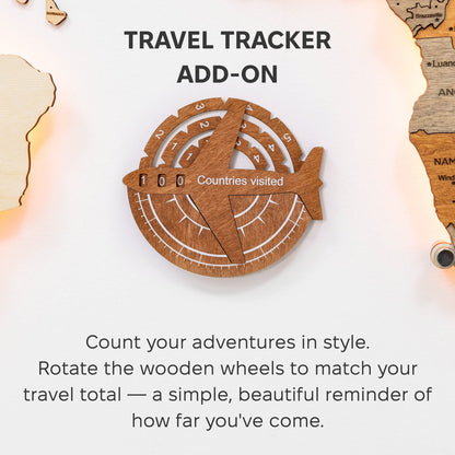 Travel Tracker 3D Wooden World Map – Oak